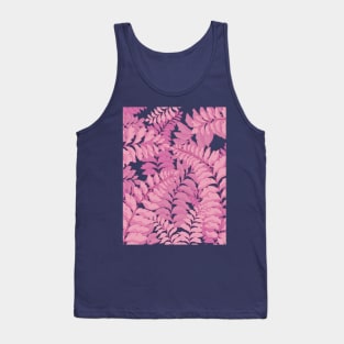 Pink tropical leaves pattern Tank Top